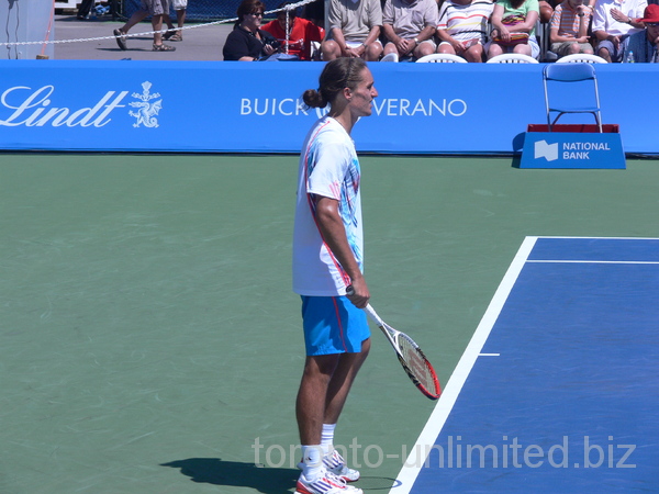 Alexandr Dolgopolov (Ukraine) on Grandstand Court with Radek Stepanek Rogers, August 7, Rogers Cup 2012.