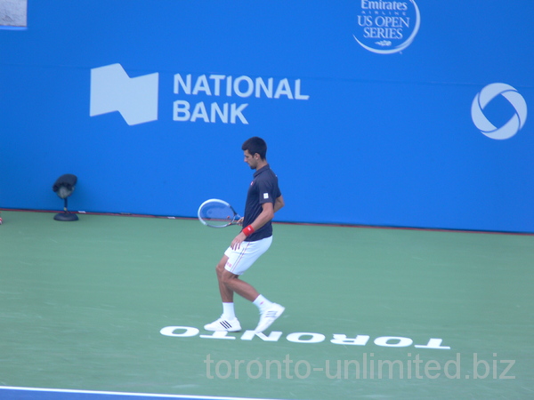 Novak Djokovic with a quick run on Centre Court, April 10, 2012 Rogers Cup.