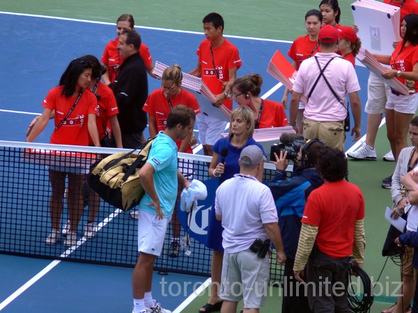 Richard Gasquet in postgame, on the court interview August 11, 2012 Rogers Cup.