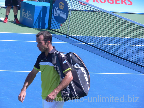 Winner Radek Stepanek is leaving Grandstand Court. August 7, 2012 Rogers Cup.