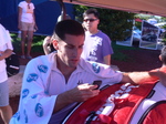 Flavio Cipolla with his Smart phone, after the match August 6, 2012, Rogers Cup.