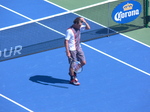 Frank Dancevic is at a loss on Centre Court, playing Mikhail Kukushkin of Kazachstan August 7, 2012 Rogers Cup.