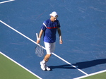 Matthew Ebden of Australia on Centre Court with Canadian Peter Polansky, August 6, 2012 Rogers Cup.