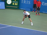 Milos Raonic is receiving serve from Troicki on Central Court, August 7, 2012 Rogers Cup.