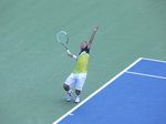 Stepanek's serving motion against Del Potro of Argentina, August 8, 2012 Rogers Cup.