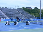 Rain, rain rain. Machines to dry up the courts, after the rain. Rogers Cup 2012. 
