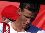 Vasek Pospisil signing autographs after the match, August 7, 2012 Rogers Cup.