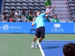 Filip Peliwo of Canada playing on Grandstand Court.