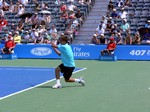 Filip Peliwo of Canada on Granstand Court in qualifying match Rogers Cup 2012.