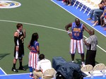 Harlem Globetrotters entertaining at Rogers Cup 2012.