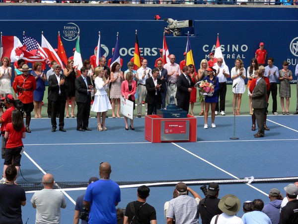 Court View of Closing Ceremony with Sorana Cirstea a runner up. August 11, 2013 Rogers Cup Toronto