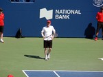 Jim Courier on Centre Court during exhibition game with John McEnroe August 11, 2013 Rogers Cup Toronto