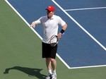 Jim Courier in an exhibition game with John McEnroe August 11, 2013 Rogers Cup Toronto