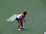 Sorana Cirstea on Centre Court receiving serve on Centre Court from Serena Williams during final August 11, 2013 Rogers Cup Toronto