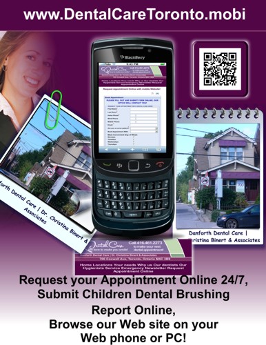 Dr. Christina Binert's DentalCareToronto-mobi flyer