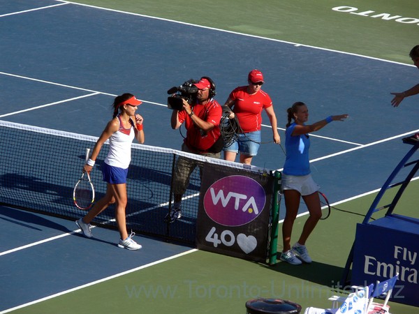 Jubilant Sorana Cirstea for post-game interview August 9, 2013 Rogers Cup Toronto