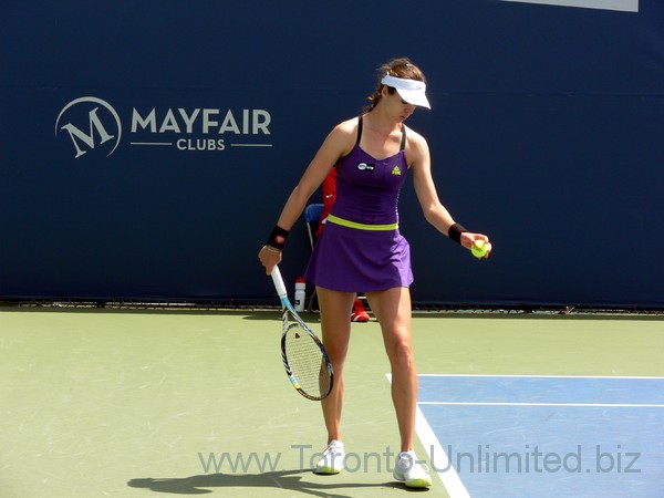 Galina Voskoboeva (KAZ) playing Alexandra Dulgheru (Rou) August 3, 2013 Rogers Cup Toronto