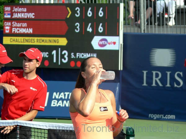 Jelana Jankovic on Grandstand playing Sharon Fichman (CDN) August 7, 2013 Rogers Cup Toronto