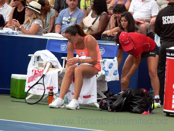 Jelena Jankovic playing playing Sorana Cirstea (ROU) on Grandstand August 8, 2013 Rogers Cup Toronto