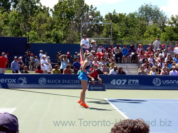 Julia Glushko (ISR) on Grandstand playing Gabriela Dabrowski (Can) August 4, 2013 Rogers Cup Toronto