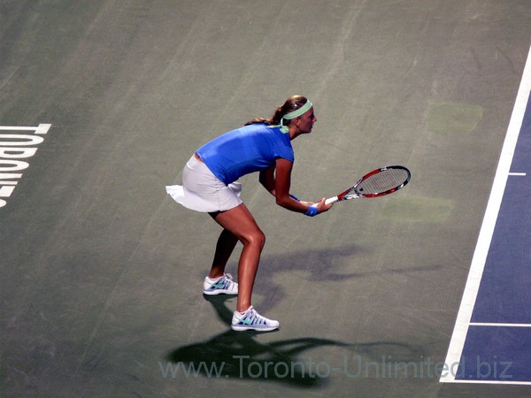 Petra Kvitova (CZE) on Centre Court playing Eugenie Bouchard (CDN) August 7, 2013 Rogers Cup Toronto