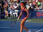 Smiling Ana Ivanovic (SRB) on Grandstand with Flavia Pennetta Ausgust 7, 2013 Rogers Cup 2013 Toronto