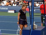 Concentrated Dominika Cibulkova during change over August 8, 2013 Rogers Cup Toronto
