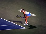 Eugenie Bouchard (CDN) on Central Court playing Petra Kvitova (CZE) August 7, 2013 Rogers Cup Toronto