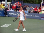 Flavia Pennetta on Grandstand playing Ana Ivanovic (SRB) August 7, 2013 Rogers Cup Toronto