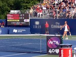 Flavia Pennetta (ITA) on Grandstand with Ana Ivanovic (SRB) August 7, 2013 Rogers Cup Toronto