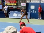 Gabriela Dabrowski (CDN) receiving serve from Julia Glushko (ISR) August 4, 2013 Rogers Cup Toronto