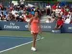 Jelena Jankovic before her serve to Sorana Cirstea (ROU) August 8, 2013 Rogers Cup Toronto