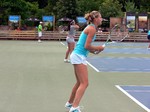 Lucie Safarova and Marion Bartoli on practice court Rogers Cup 2013 Toronto