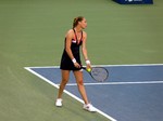 Magdalena Rybarikova (SVK) serving to Serena Williams (USA) August 9, 2013 Rogers Cup 2013 Toronto