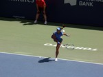 Na LI (CHN) serving on Centre Court August 10, 2013 Rogers Cup Toronto