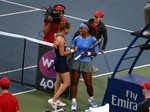 Smiling Serena Williams has just won the match August 9, 2013 Rogers Cup Toronto