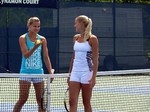 Lucie Safarova (CZE) and Kristina Mladenovic (FRA) at Rogers Cup 2013
