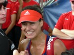 Jubilant Sorana Cirstea after the match August 8, 2013 Rogers Cup Toronto