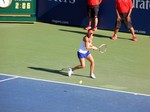 Sorana Cirstea playing backhand on Centre Court August 9, 2013 Rogers Cup Toronto