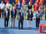 Tennis Canada Organizing Committee, from the left; Karl Hale � Tournament Director, Dale Hooper � Rogers Communication Brand Officer, Ghislain Parent of National Bank with raised hand, Mike Tevlin � Tennis Canada Board of Directors, Giulia Orlandi � WTA Supervisor and Wanda Restivo 40 years as Tennis Volunteer. Rogers Cup Doubles Closing Ceremony 16 August 2015.   