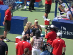 Belinda Bencic is giving a post-game interview after winning Rogers Cup Championship 16  August 2015 Toronto.