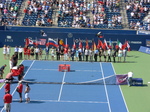 Rogers Cup 2015 Centre Court preparation for singles closing ceremony 16 August 2015 Toronto