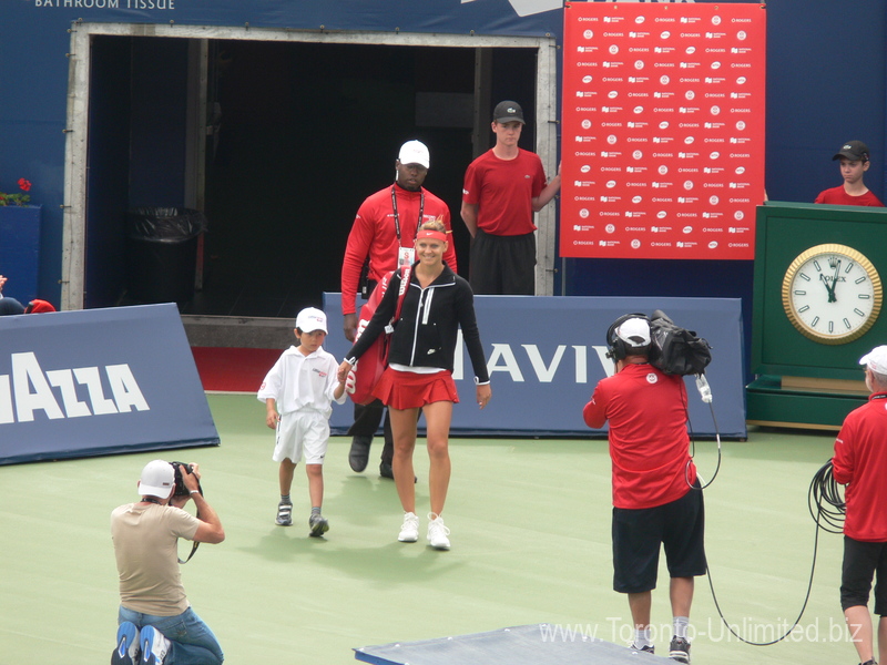 Lucie Safarova is coming to Centre Court play Daria Gavrilova. 12 August 2015 Rogers Cup in Toronto