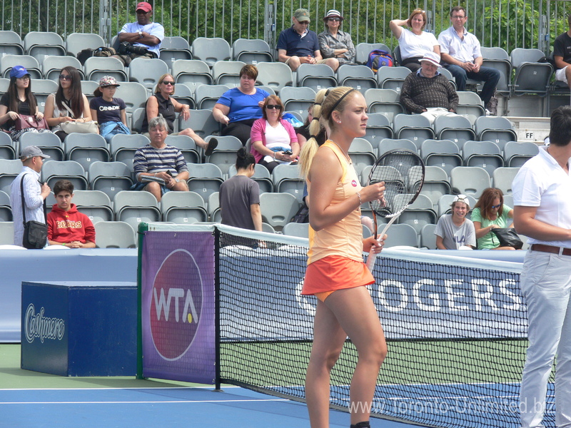 Mariana Duque-Marino (COL) on Grandstand playing Charlotte Robillard-Millette (CAN) 8 August 2015 Rogers Cup qualifying in Toronto