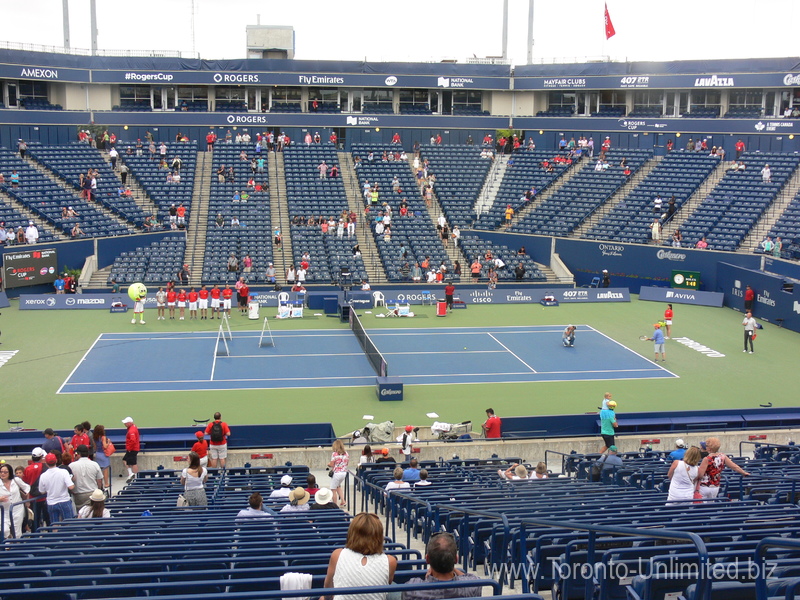 On-the-Court tennis ball hiting contest for prizes sponsored by National Bank 