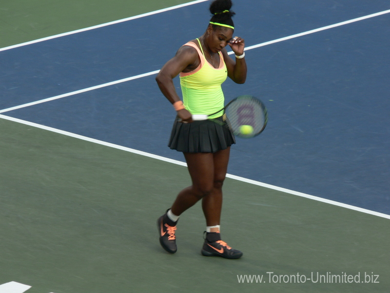 Serena Williams is looking for a way to figure out how to play Belinda Bencic (SUI) in semi-final match 15 August 2015 Rogers Cup Toronto