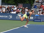 Canadian Charlotte Robillard-Millette is on Grandstand playing a qualifying match with Mariana Duque-Marino of Columbia. 8 August 2015 Rogers Cup in Toronto