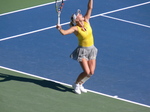 Caroline Wozniaki playing Belinda Bencic (SUI) on Centre Court 12 August 2015 Rogers Cup Toronto