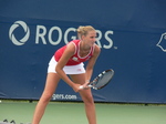 Karolina Pliskova receiving a serve from Mariana Lucic-Baroni 11 August 2015 Rogers Cup in Toronto