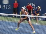 Martina Hingis and Sanja Mirza playing doubles match on Grandstand Court 14 August 2015 Rogers Cup Toronto